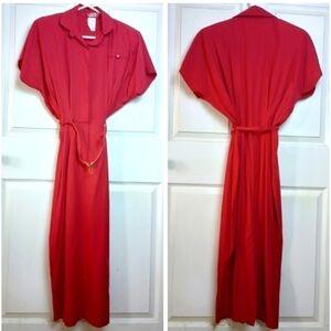 Vintage Hearts Red Button Up Dress